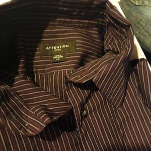 Attention large Mens Long Sleeve Dress Shirt